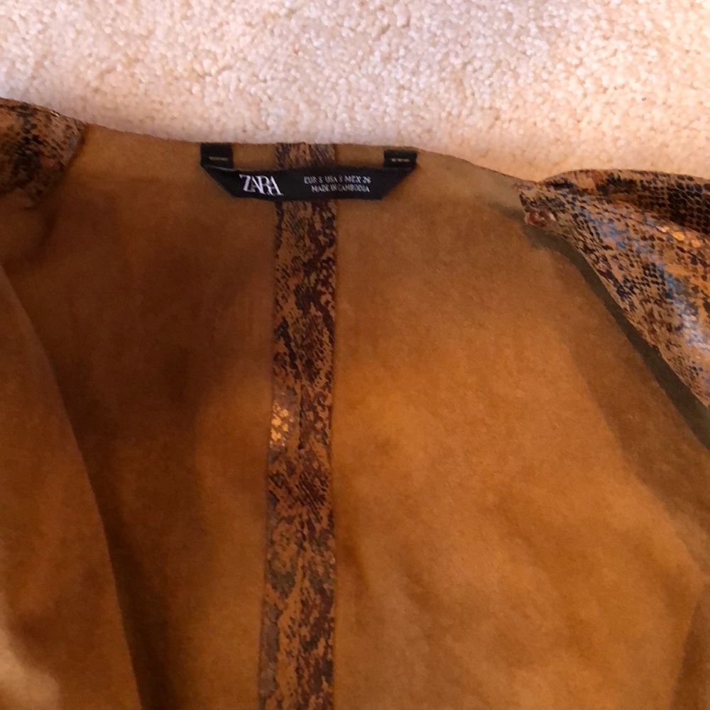 Light Weight Suede Python Print Jacket-Zara! - image 6
